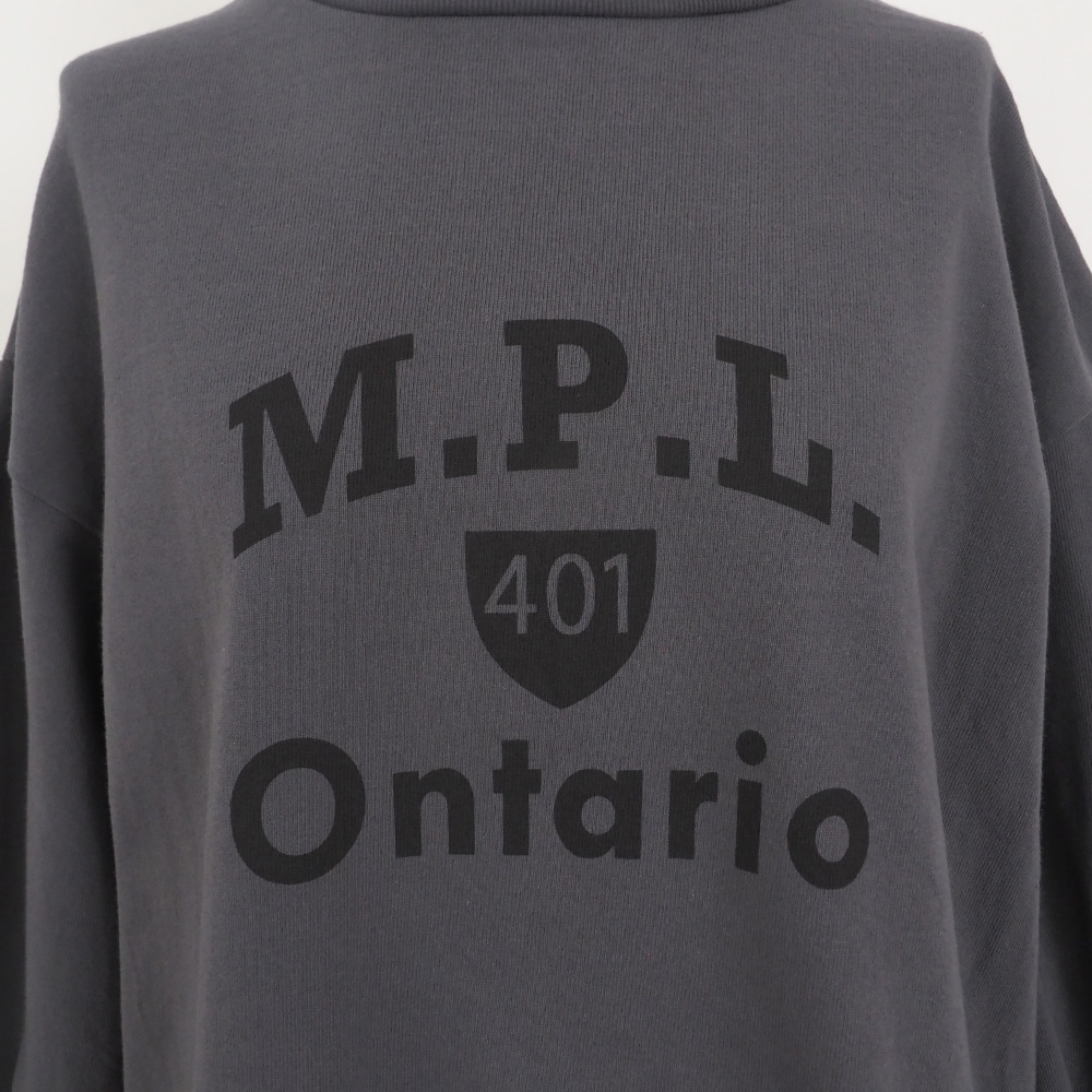 アーミーコットン度詰天竺 M.P.L.プリントPO　トレーナーの正面ディティール