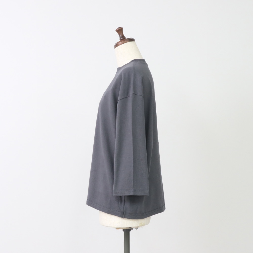 アーミーコットン度詰天竺 7分袖PO プルオーバーの正面ディティール