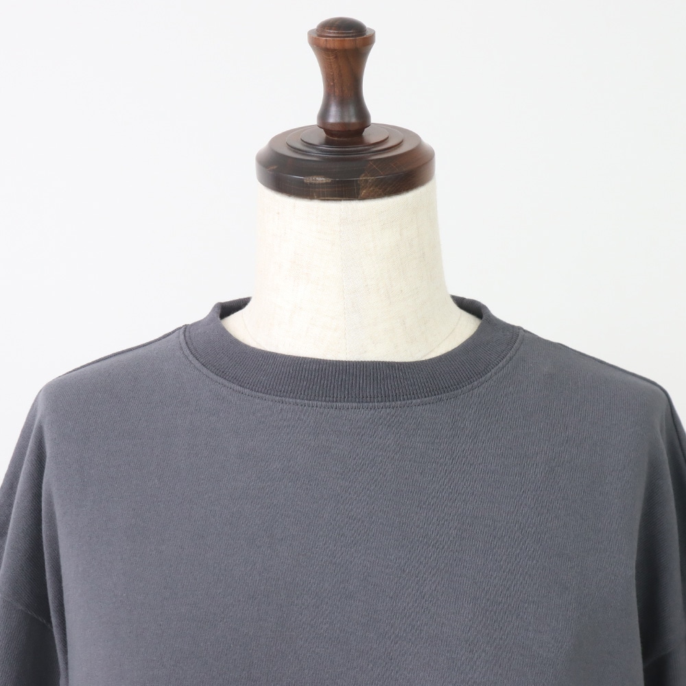 アーミーコットン度詰天竺 7分袖PO プルオーバーの正面ディティール