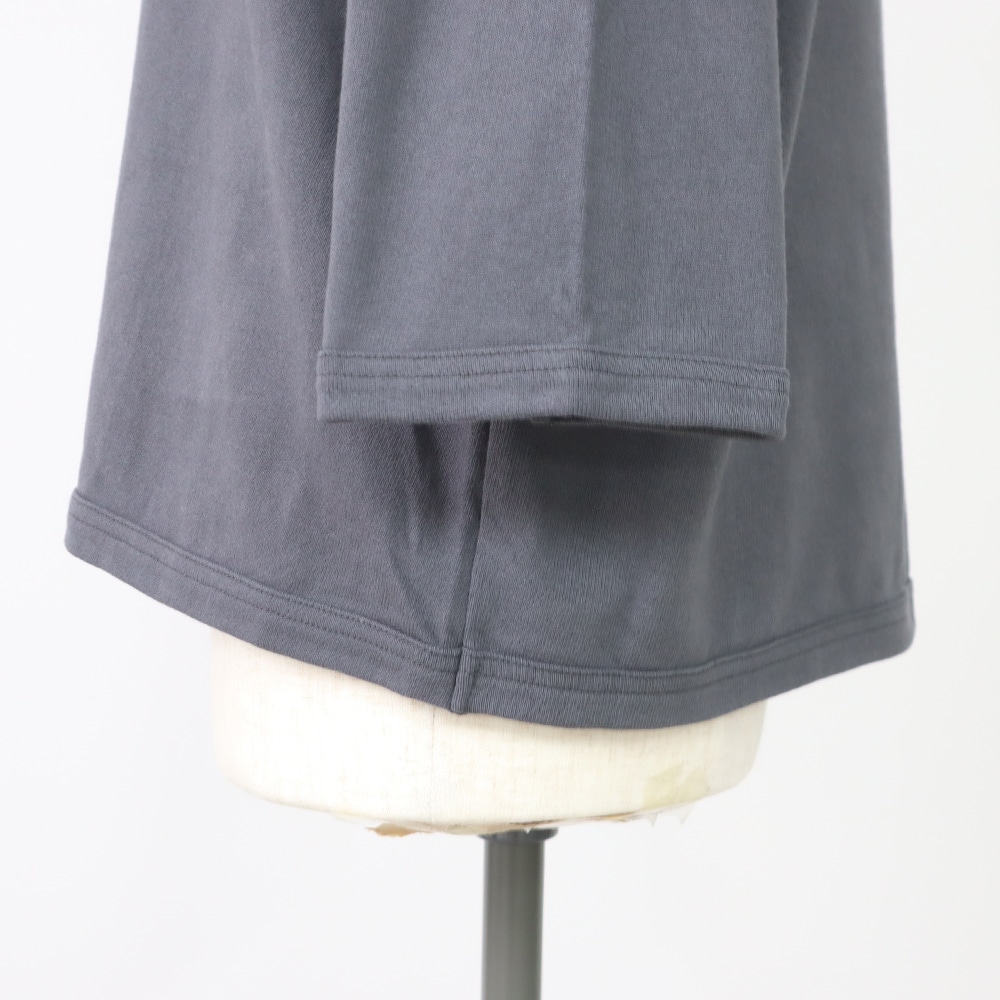 アーミーコットン度詰天竺 7分袖PO プルオーバーの正面ディティール