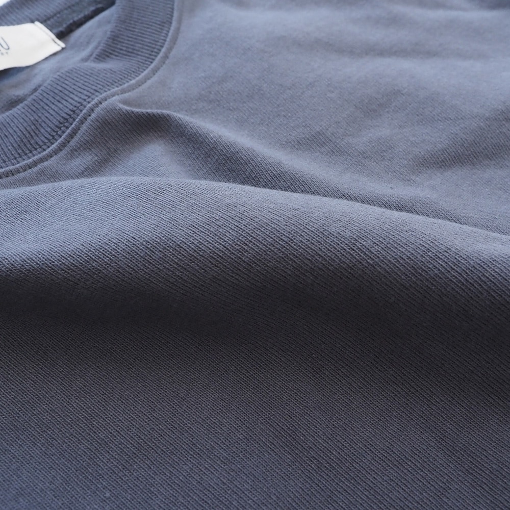 アーミーコットン度詰天竺 7分袖PO プルオーバーの素材のアップ