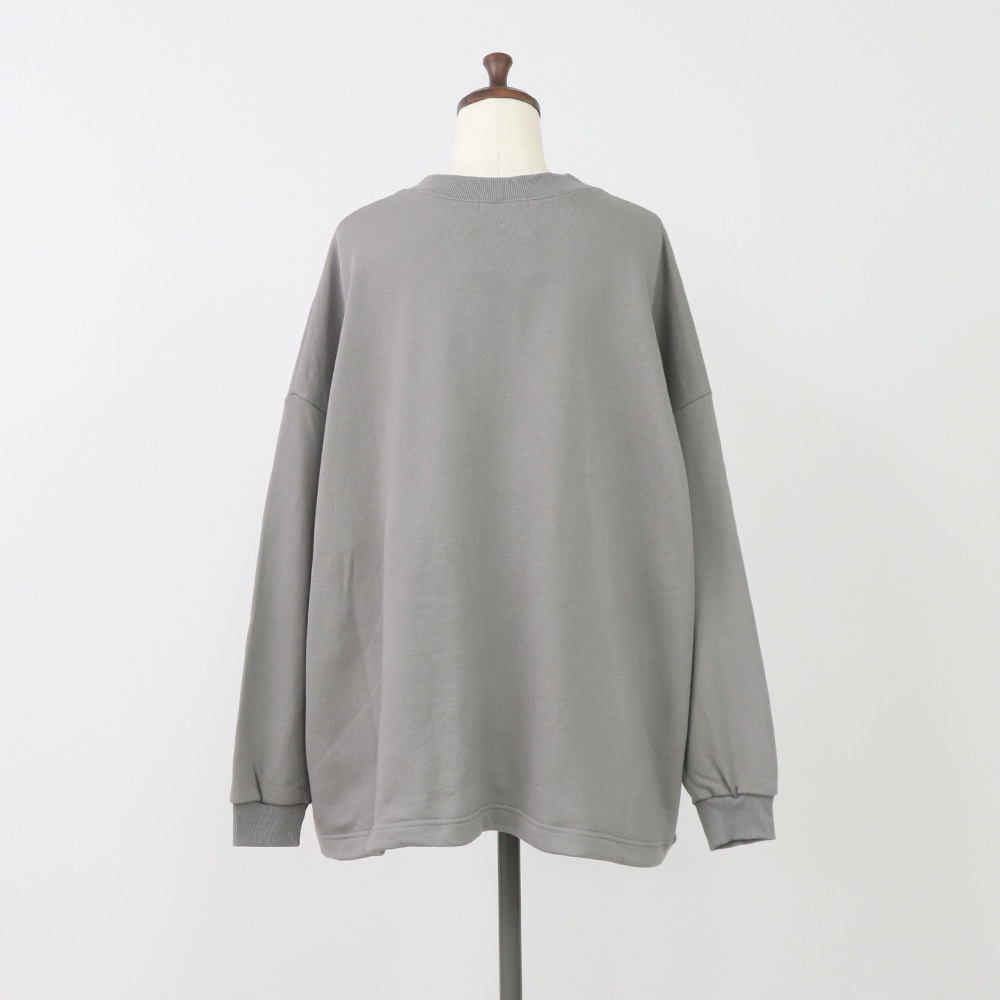 30/10セントラル裏毛 ワイドトレーナー トレーナーの正面ディティール