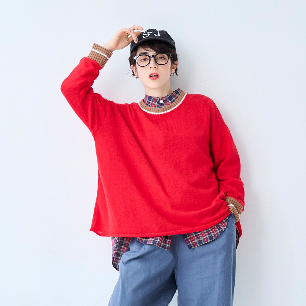 ナムル NARU(ナル) ムースヤーン バイカラーニット 665610 | 2025秋冬 新着/再