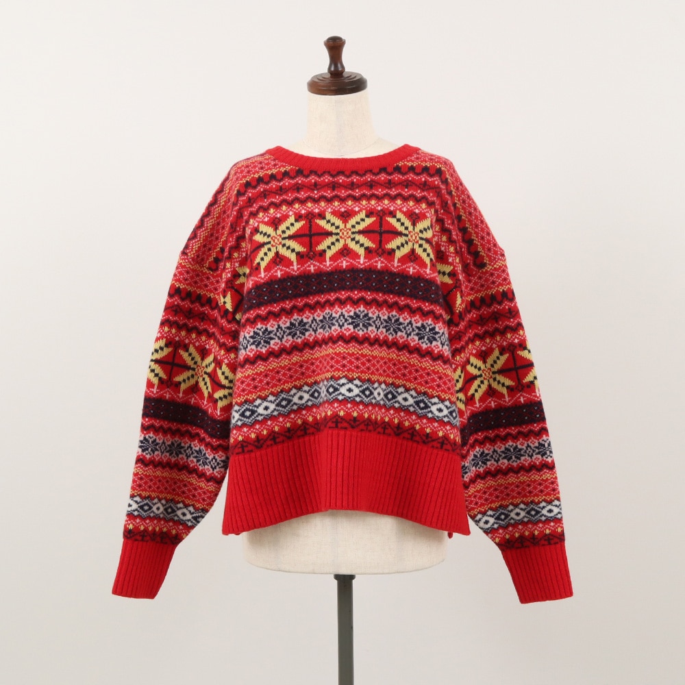 タスマニアラム フェアアイルニット　ニットの正面ディティール