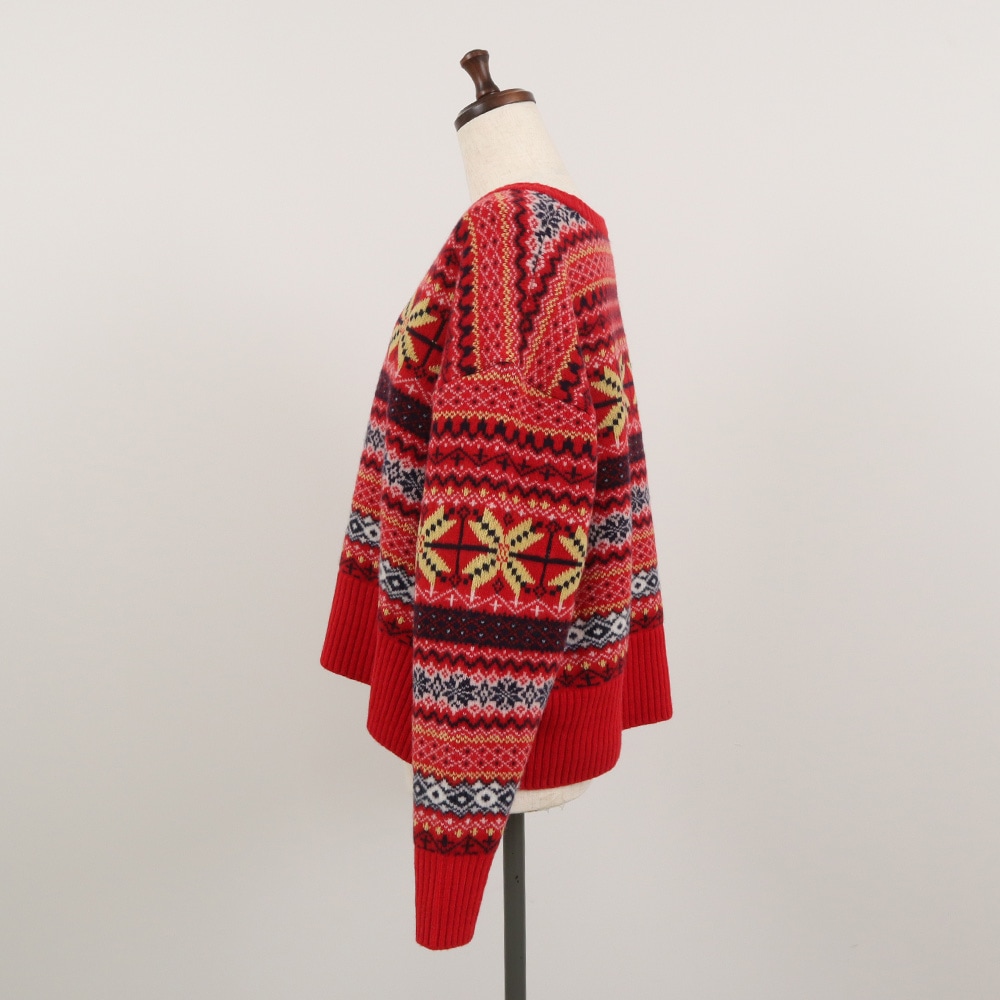 タスマニアラム フェアアイルニット　ニットの正面ディティール