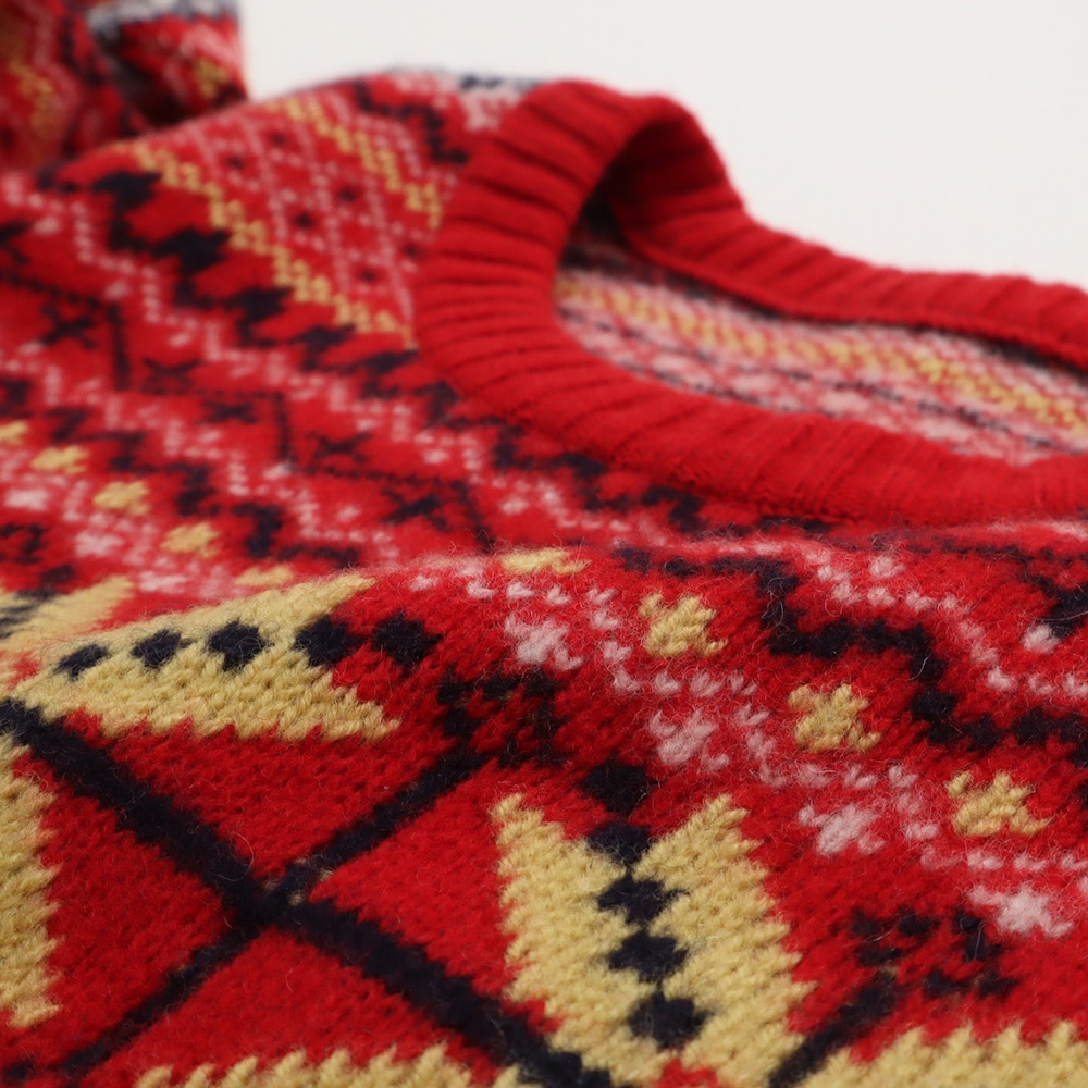 新品未使用　NARU ナル　羊柄ニット　フリーサイズ 予約】NARU(ナル) タスマニアラム フェアアイルニット 665620