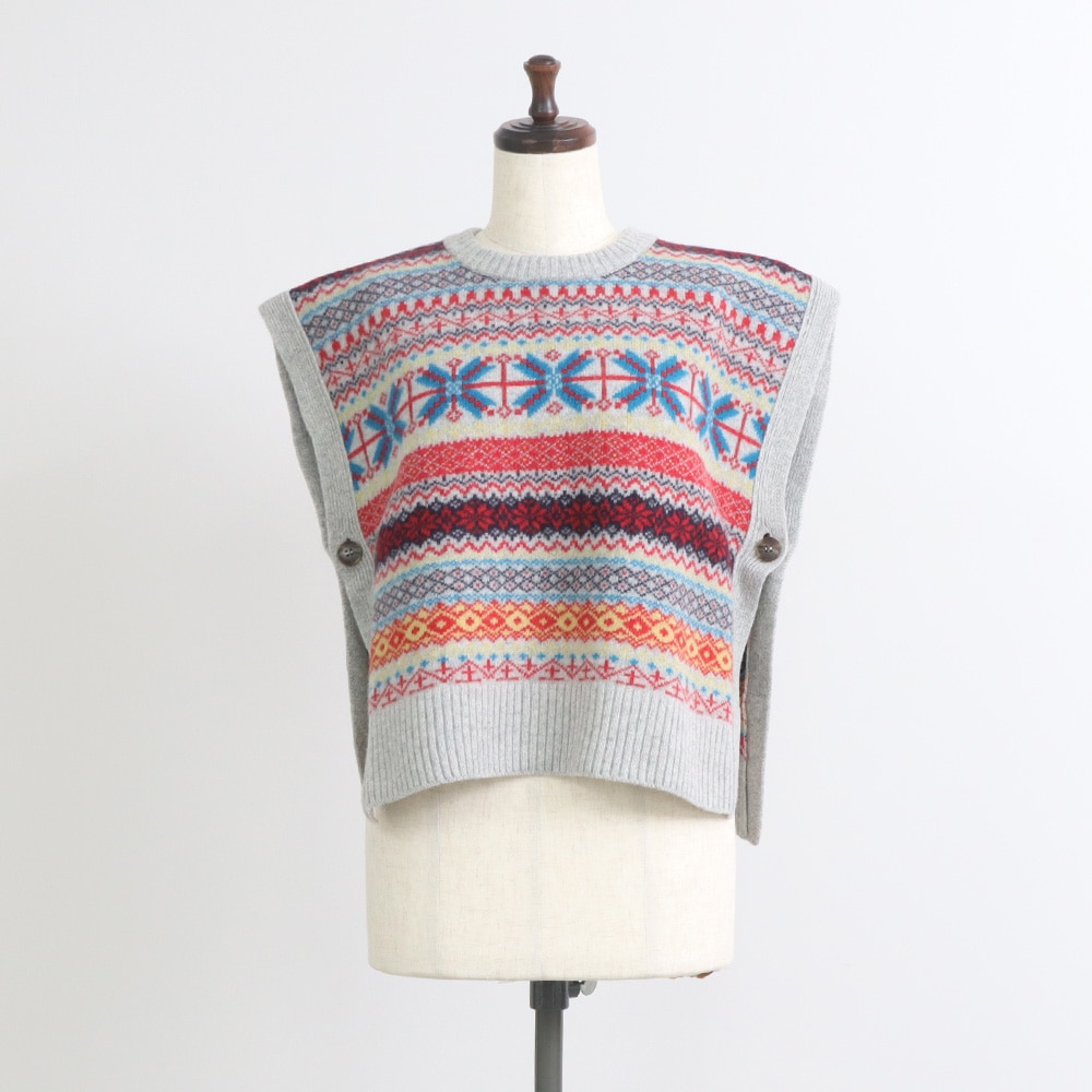 タスマニアラム フェアアイルボックスベスト ベストの正面ディティール