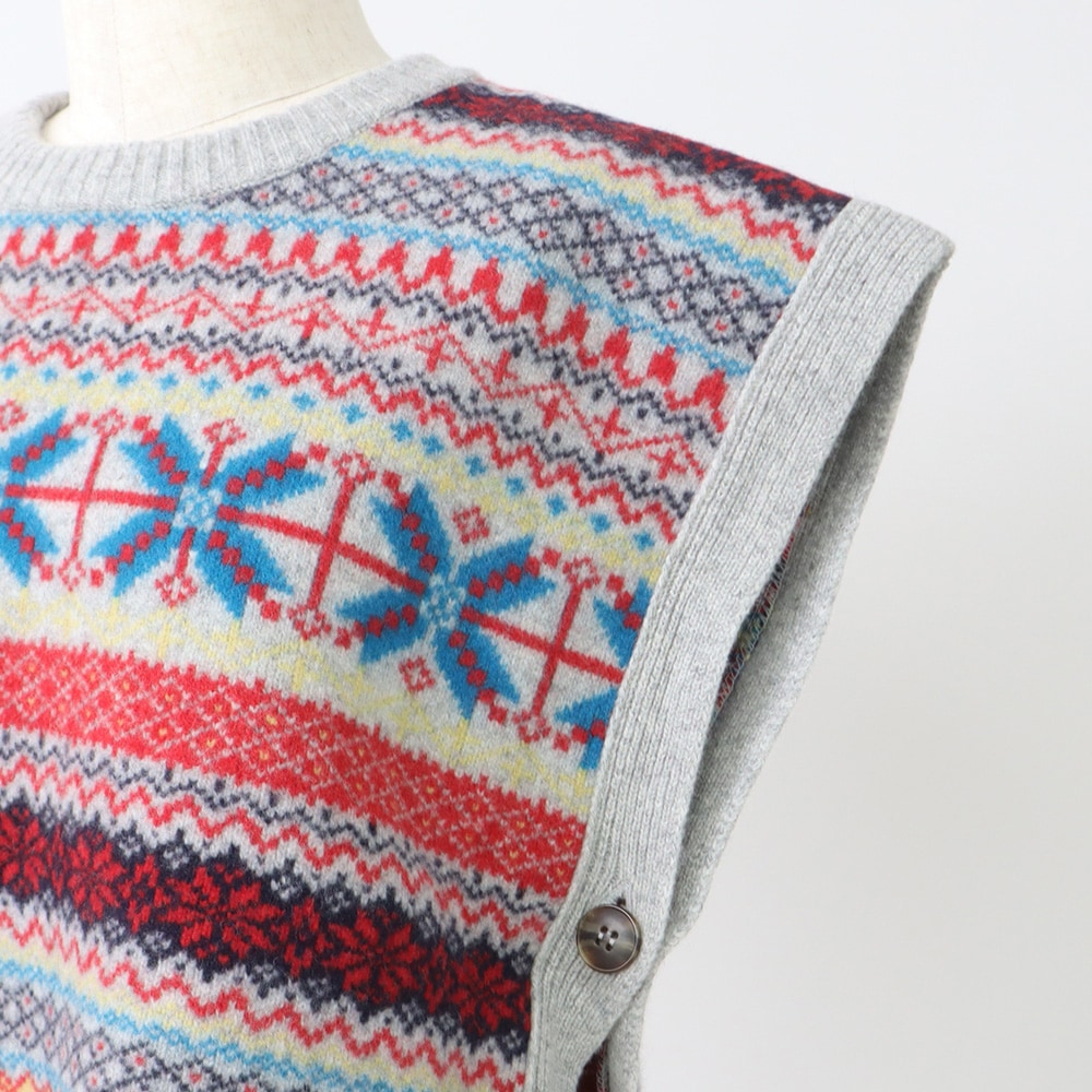 タスマニアラム フェアアイルボックスベスト ベストの正面ディティール