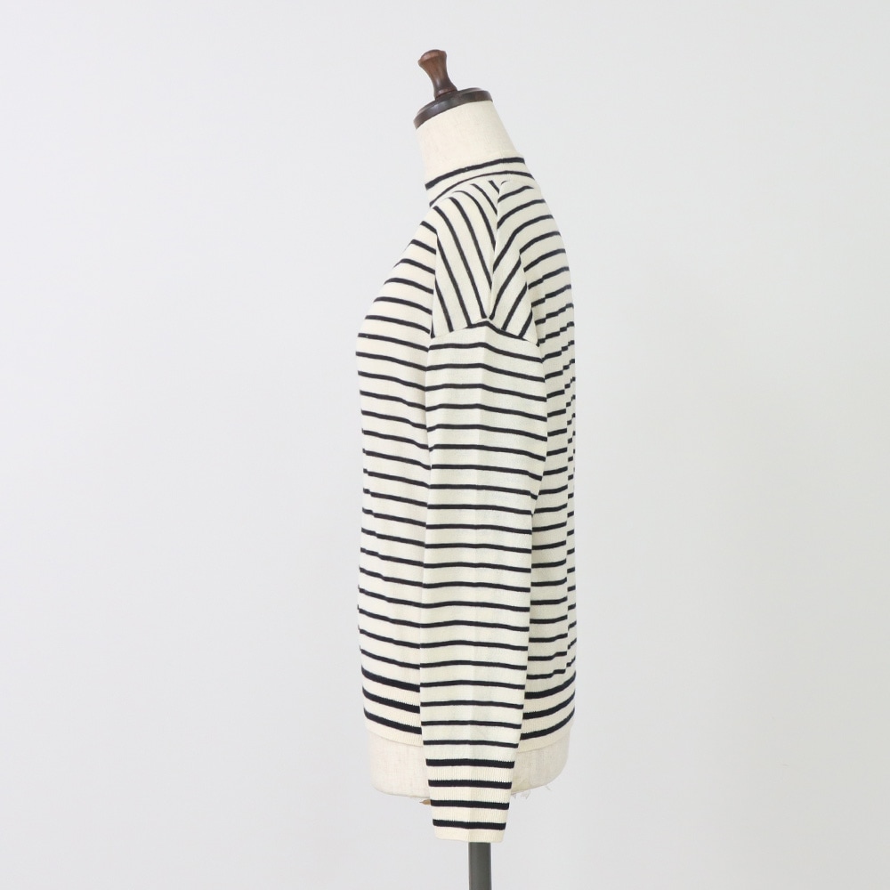 ムースヤーン ハイネックボーダーニット ニットの正面ディティール