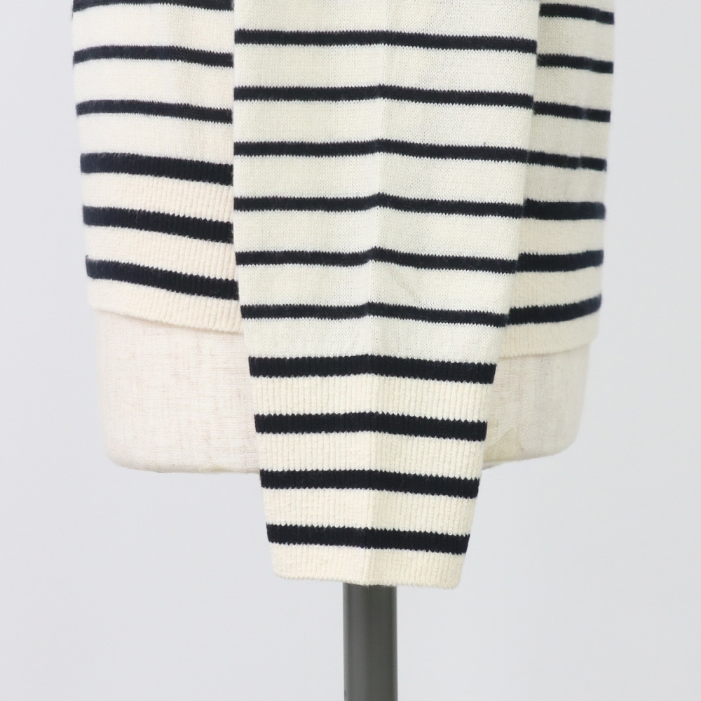 ムースヤーン ハイネックボーダーニット ニットの正面ディティール