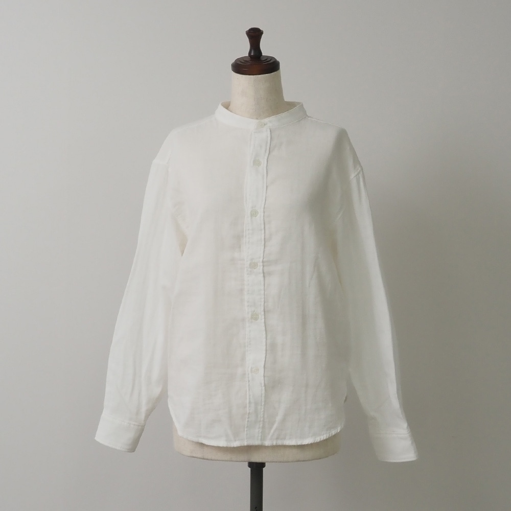 NARU(ナル) ダブルガーゼ オールデイズシャツ「スタンドカラー