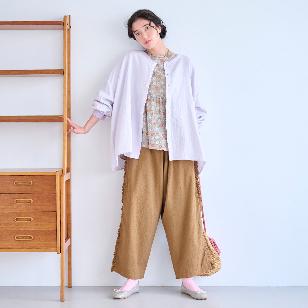 NARU(ナル) ダブルガーゼ ワイドフレアブラウス(2WAY) 665811BF | NEW