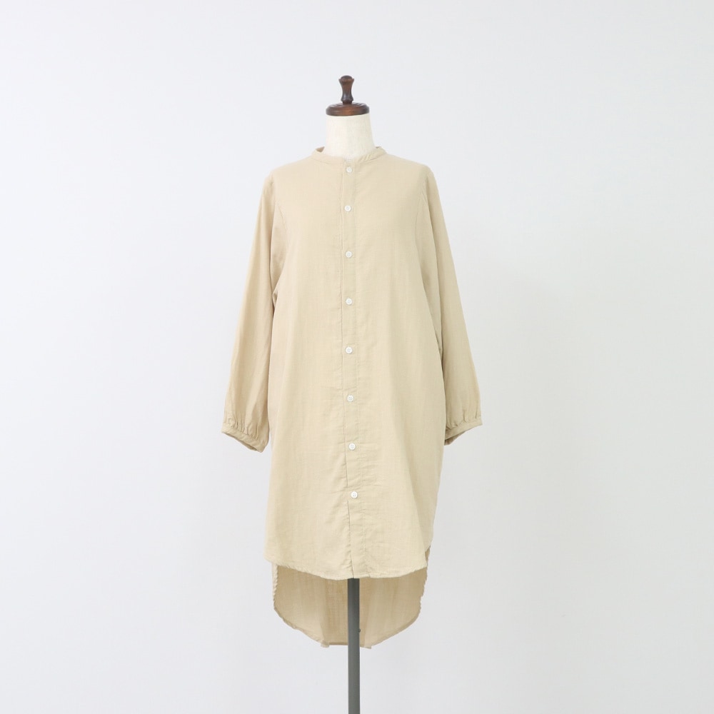 ダブルガーゼ ロングシャツカーデ カーディガンの正面ディティール