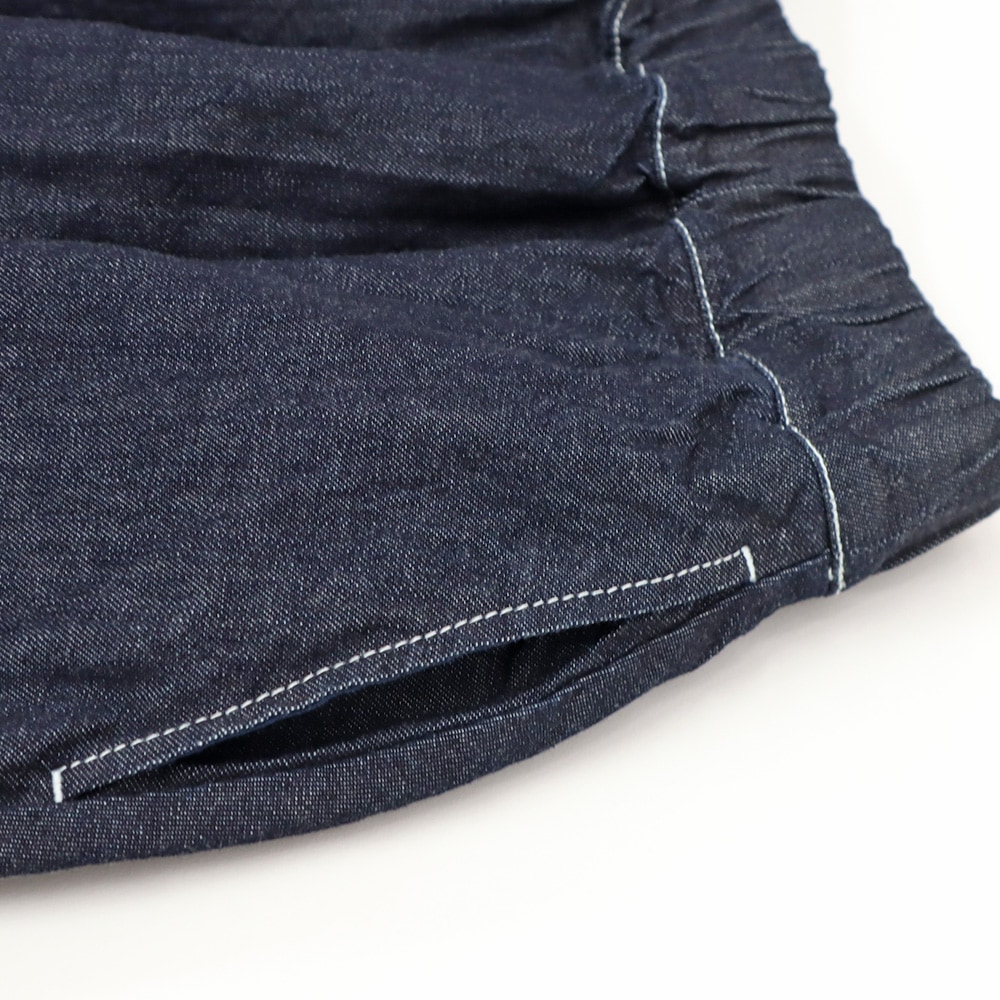 8ozムラデニム エッグスカート スカートの正面ディティール