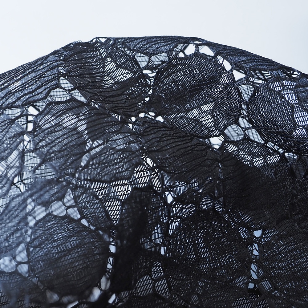 ラッセルレース クルーネックカーデ カーディガンの素材のアップ