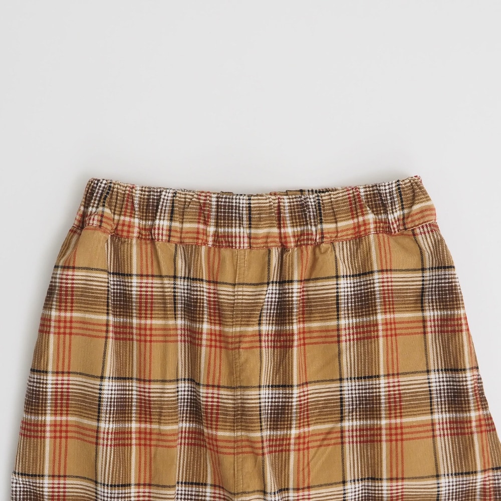 シャツコールチェック コージーパンツ　パンツの正面ディティール