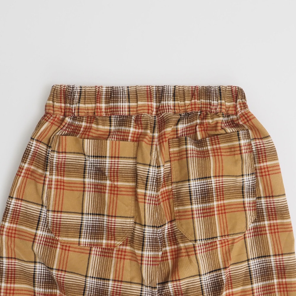 シャツコールチェック コージーパンツ　パンツの正面ディティール