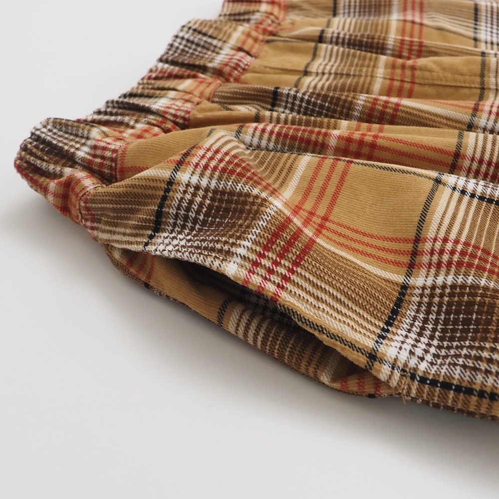 シャツコールチェック コージーパンツ　パンツの正面ディティール