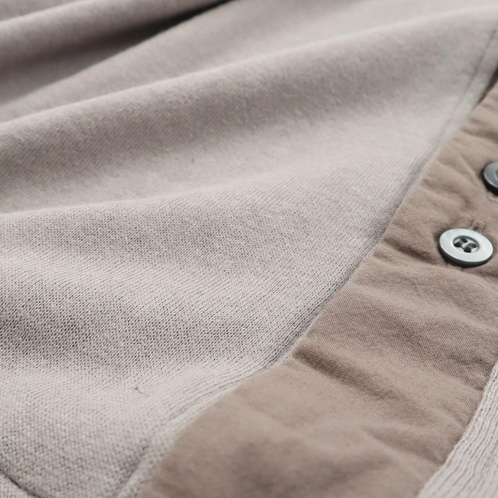 ガーゼ裏毛 クルーネックカーディガン カーディガンの素材のアップ