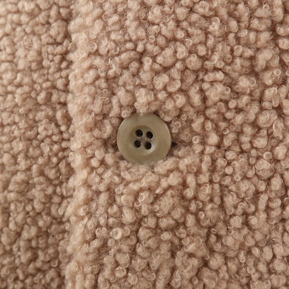 もこもこプードルパイル ショートベスト ベストの正面ディティール