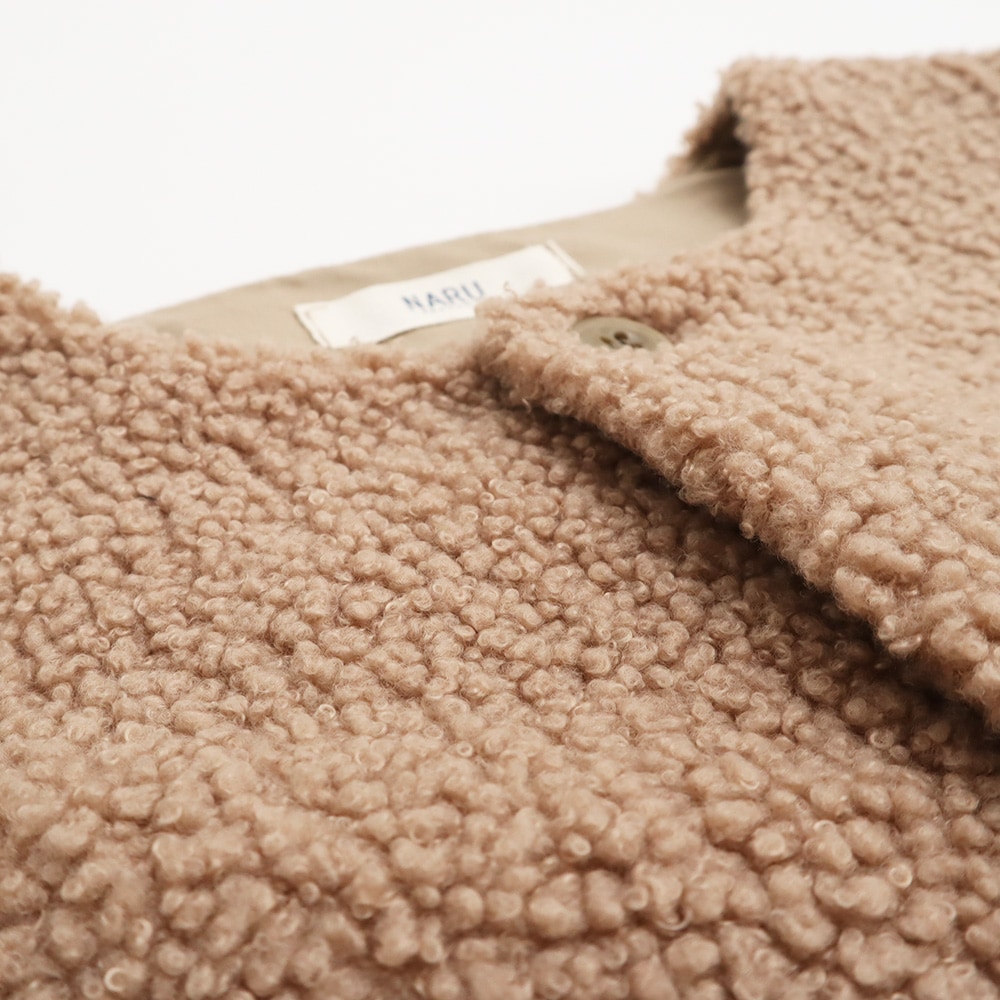 もこもこプードルパイル ショートベスト ベストの素材のアップ