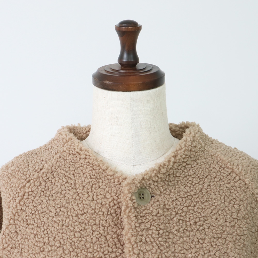 もこもこプードルパイル ラグランジャケット　ジャケットの正面ディティール