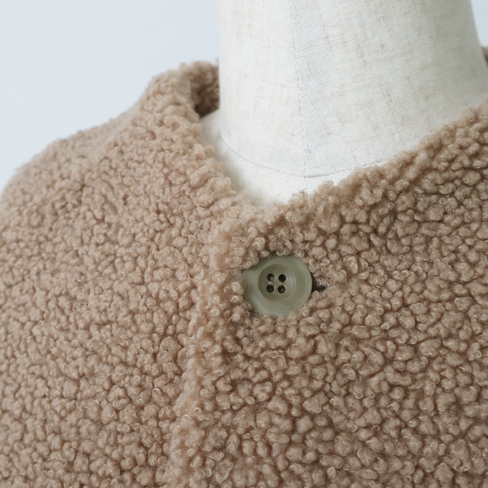 もこもこプードルパイル ラグランジャケット　ジャケットの正面ディティール