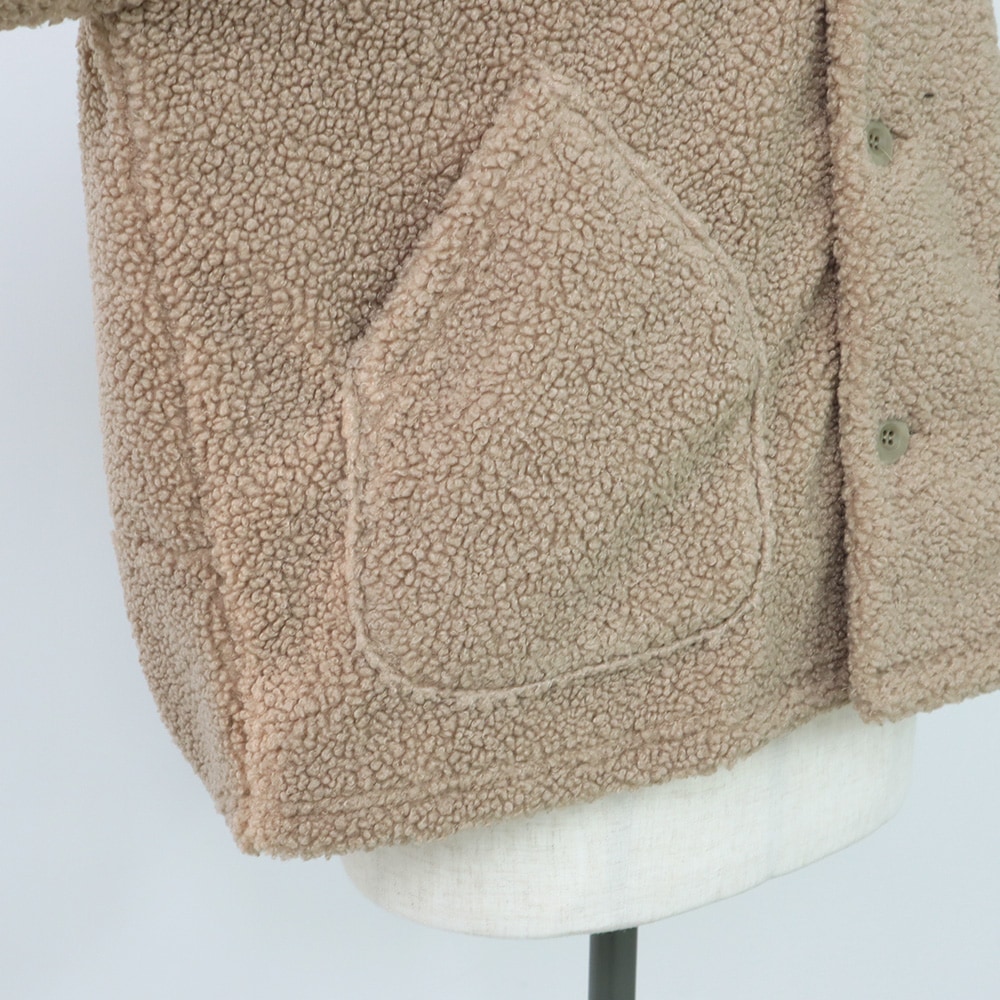 もこもこプードルパイル ラグランジャケット　ジャケットの正面ディティール