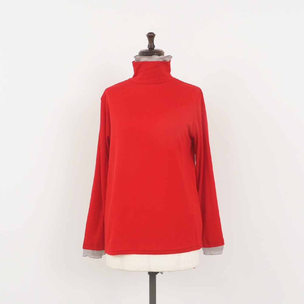 リヨセルハーフミラノリブ レイヤードタートル タートルの正面ディティール