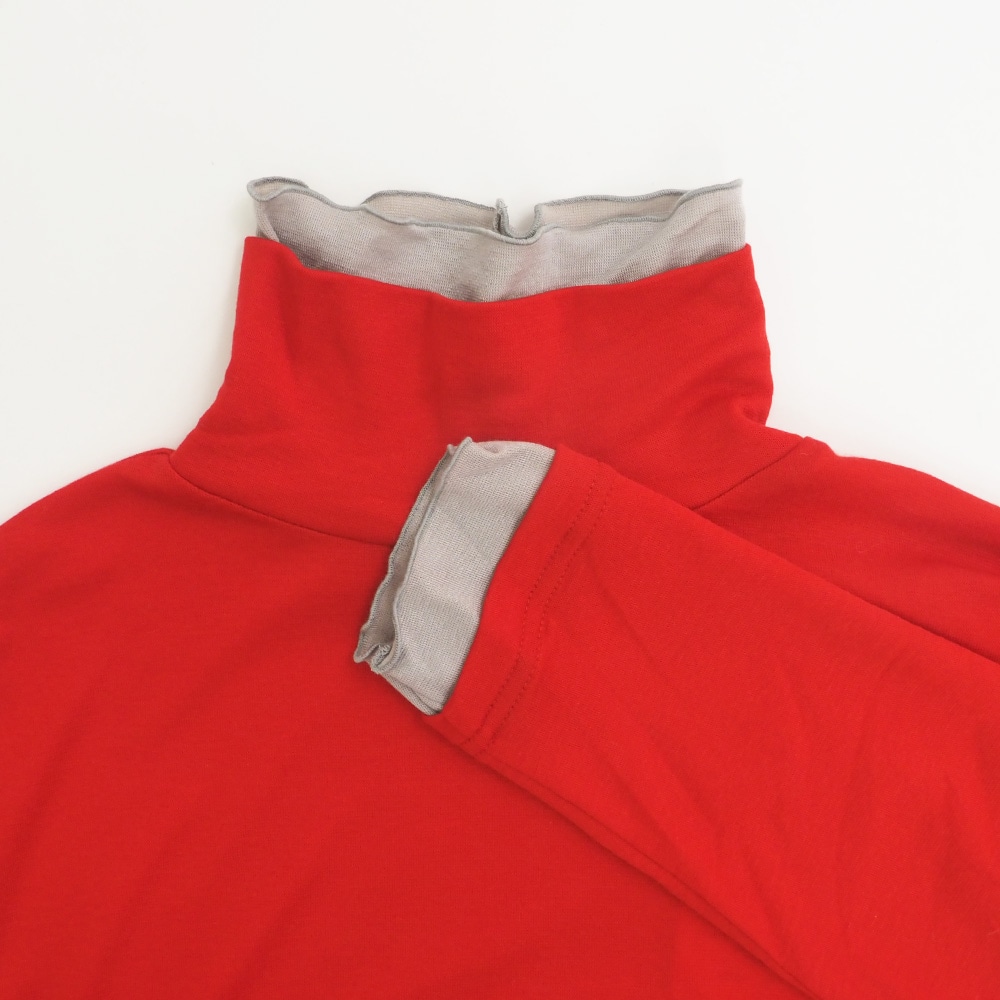 リヨセルハーフミラノリブ レイヤードタートル タートルの正面ディティール