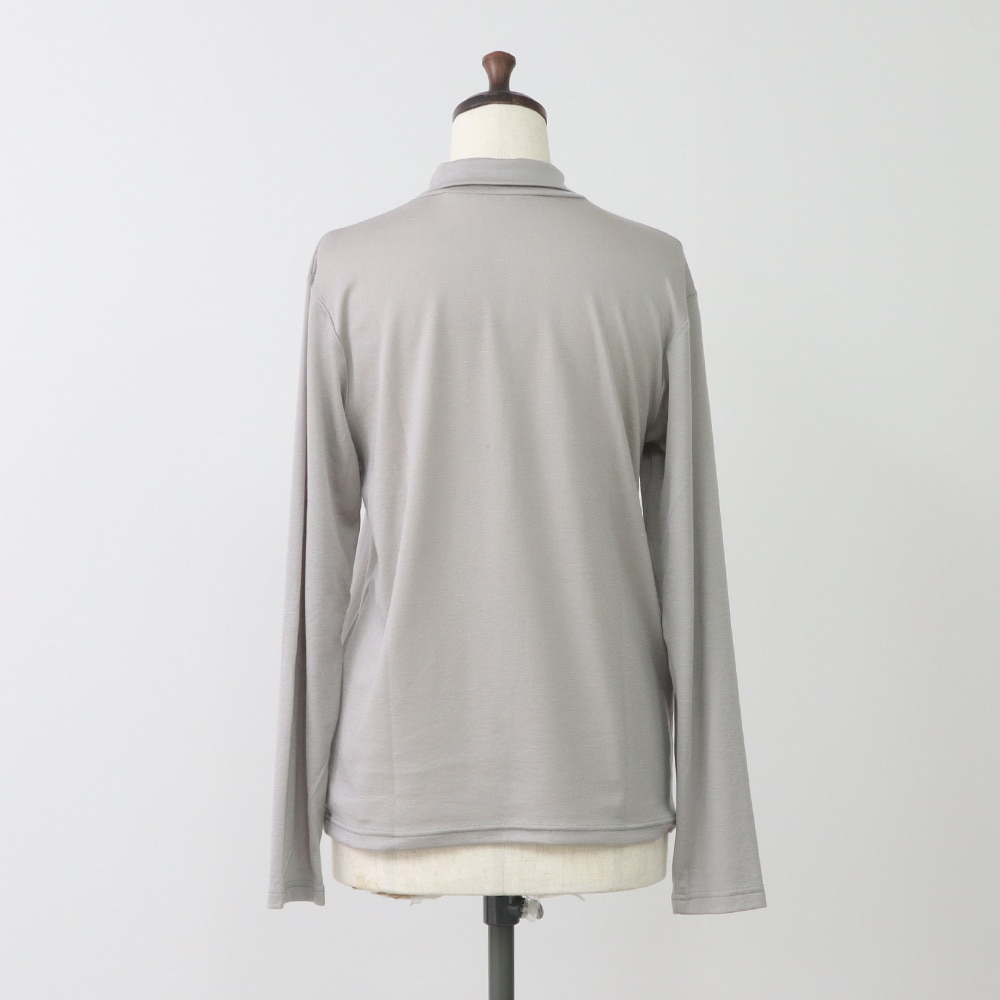 リヨセルハーフミラノリブ 衿付きPO(2WAY)　プルオーバーの正面ディティール