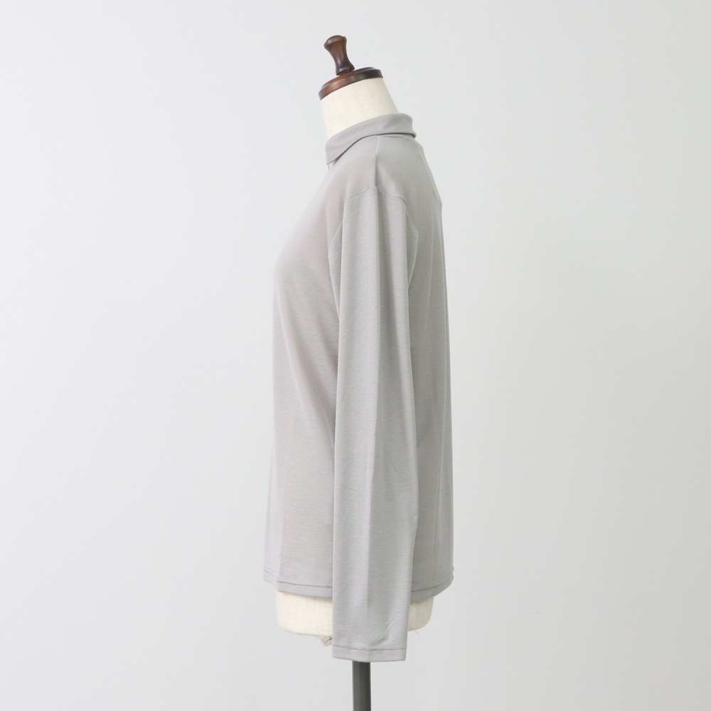 リヨセルハーフミラノリブ 衿付きPO(2WAY)　プルオーバーの正面ディティール