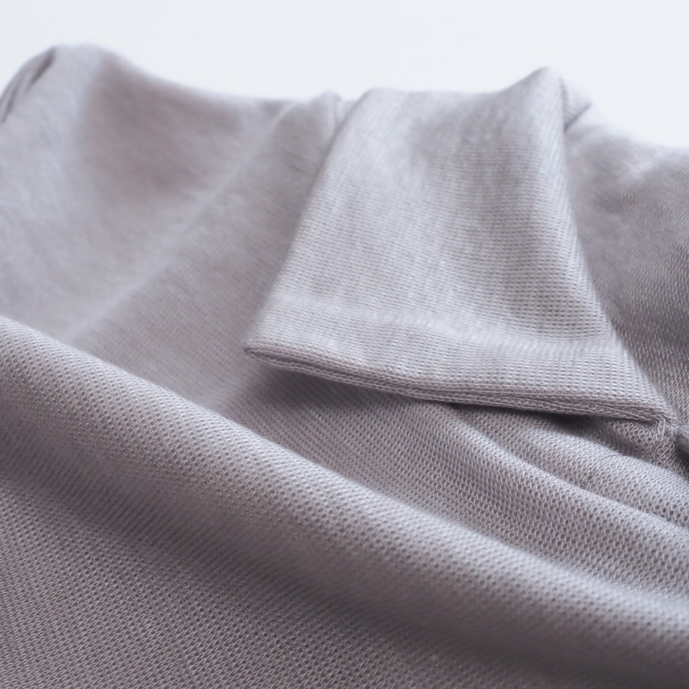 リヨセルハーフミラノリブ 衿付きPO(2WAY)　プルオーバーの素材のアップ