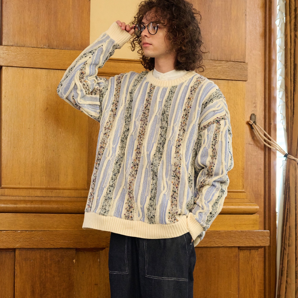 NARU(ナル) マーブルウェーブ クルーネックニット 666600 | all_items