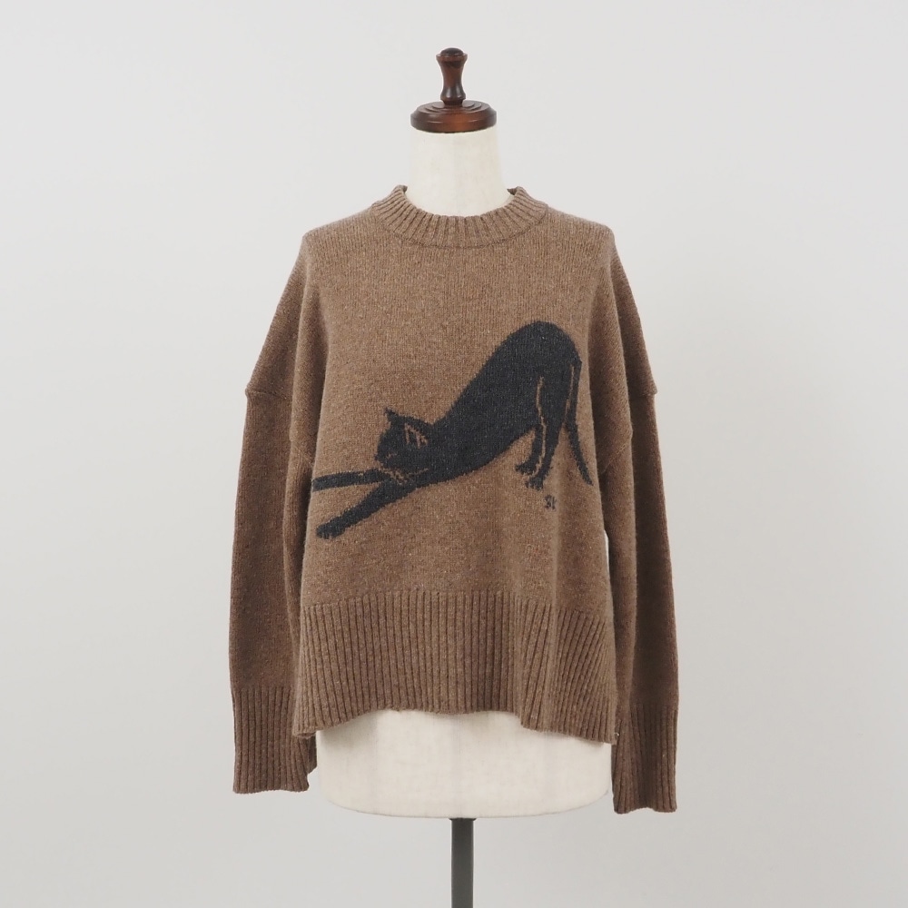 エアーヤーンコットン 伸び猫コモドニット ニットの正面ディティール