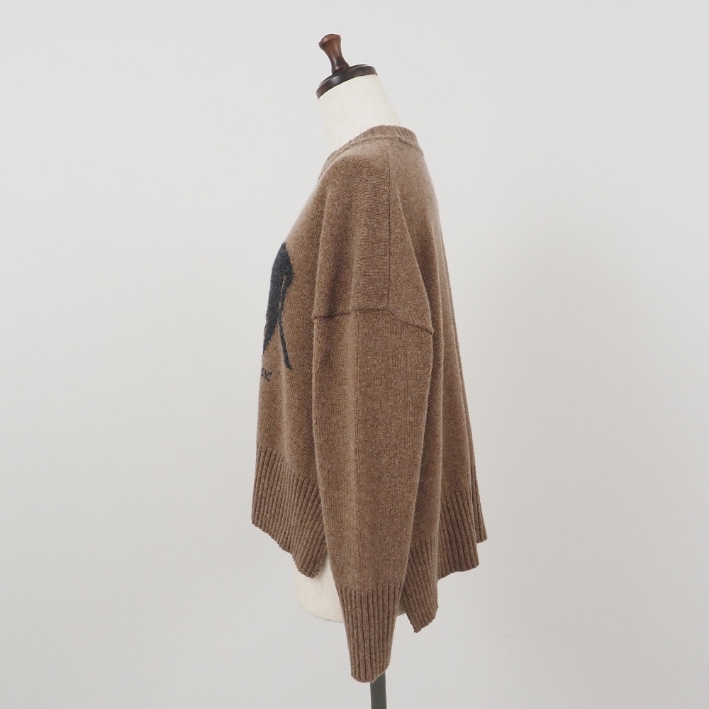 エアーヤーンコットン 伸び猫コモドニット ニットの正面ディティール