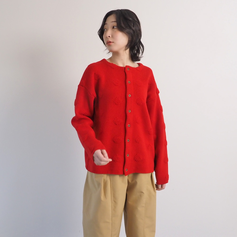 NARU(ナル) タスマニアラム パイルドットニットカーデ 666610