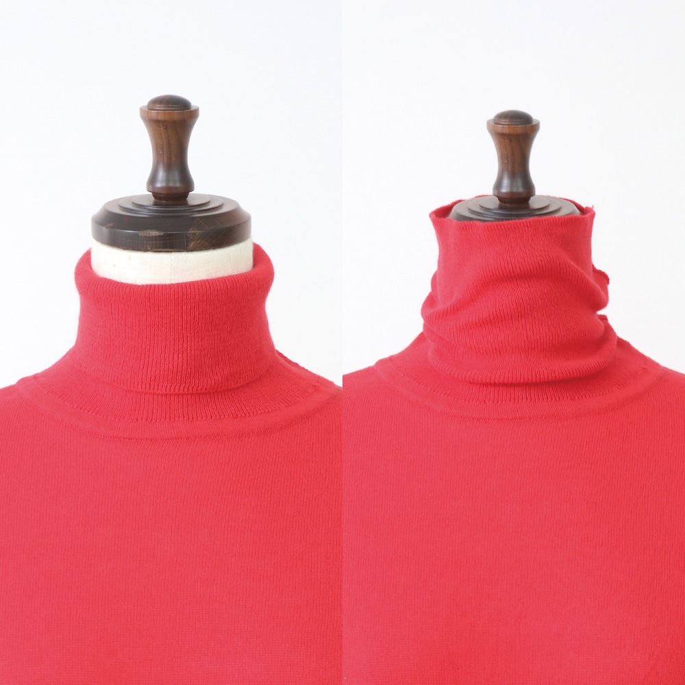 ムースヤーン タートルネックニット　ニットの正面ディティール