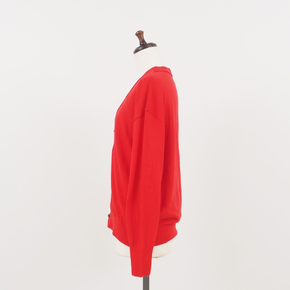 ムースヤーン　Vニットカーデ　カーディガンの正面ディティール