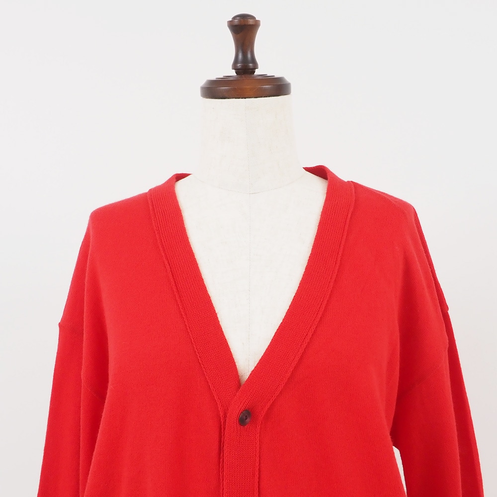 ムースヤーン　Vニットカーデ　カーディガンの正面ディティール