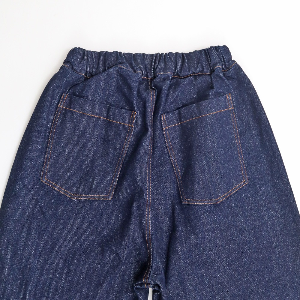 12ozムラデニム ラウンドパンツ　パンツの正面ディティール