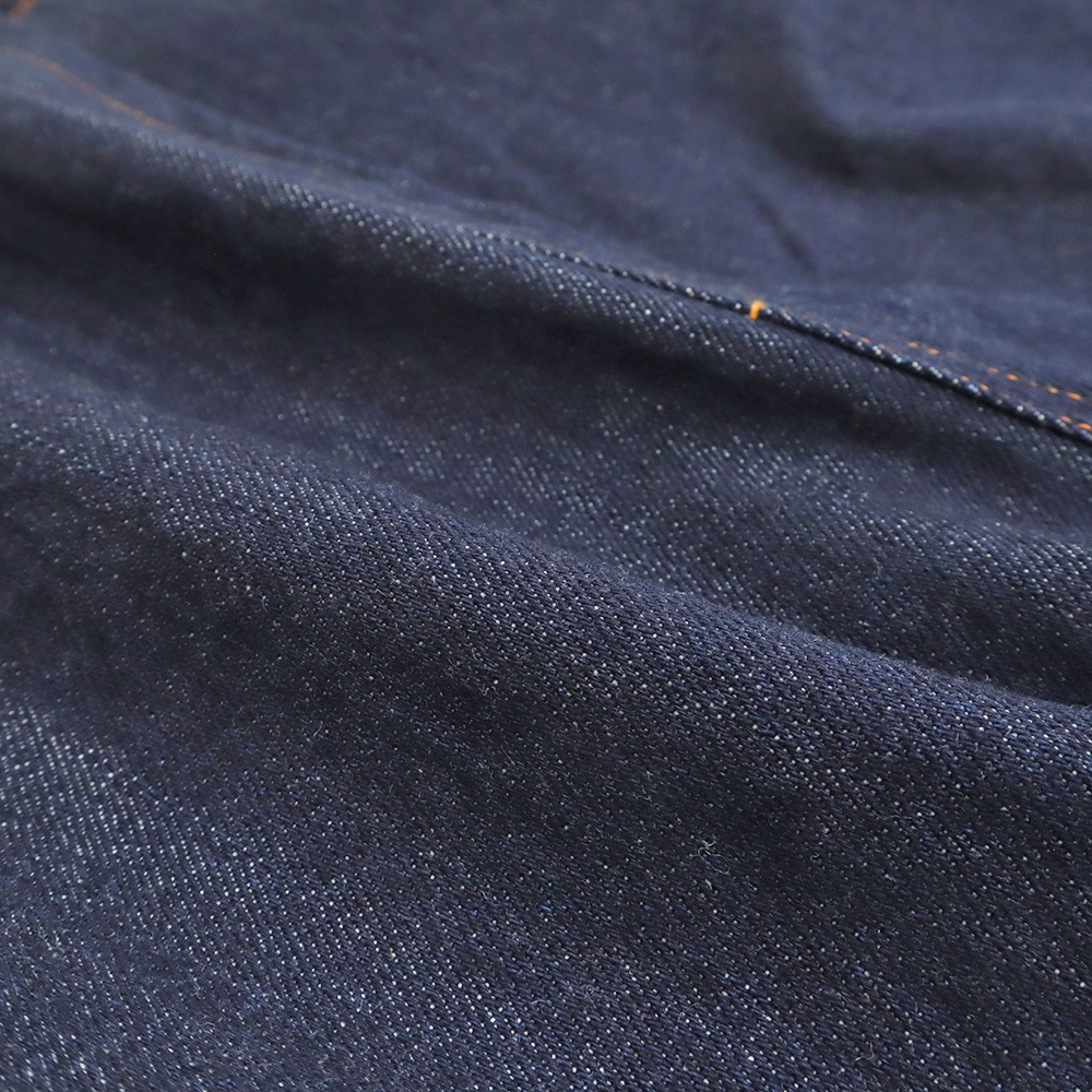 12ozムラデニム ラウンドパンツ　パンツの素材のアップ