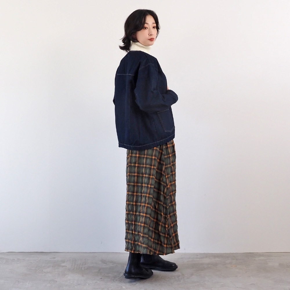 NARU(ナル) 12ozムラデニム ノーカラージャケット 666811 | メディア