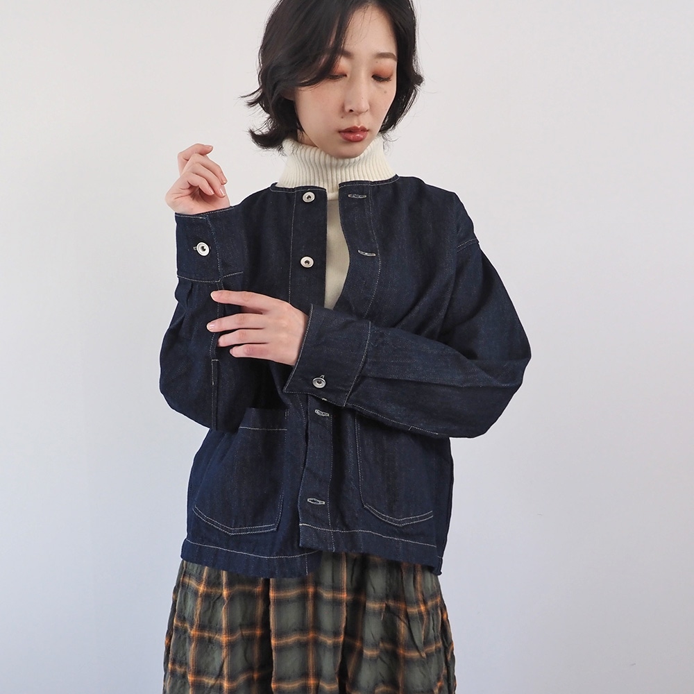 NARU(ナル) 12ozムラデニム ノーカラージャケット 666811 | all_items