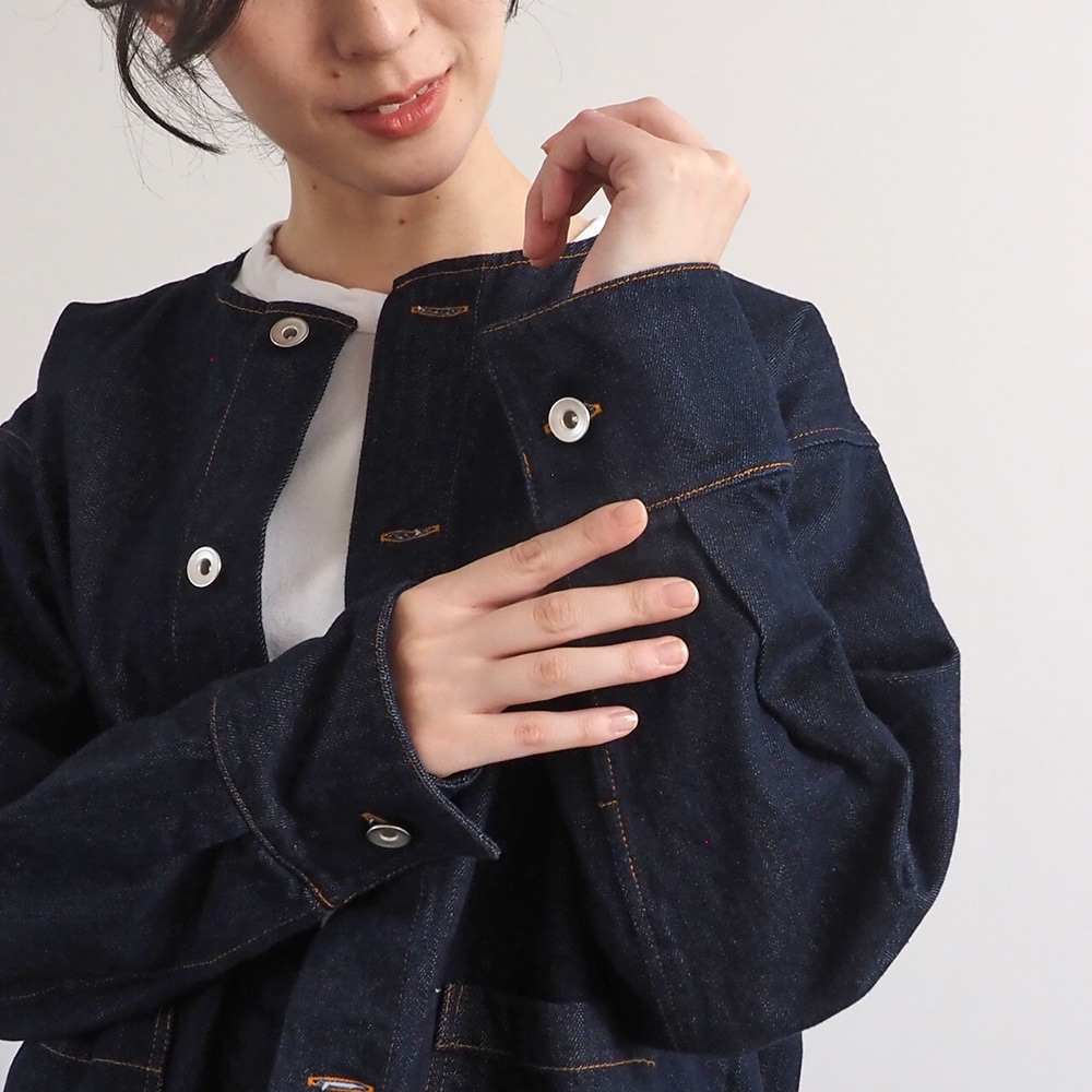 忍*様 Na+H dscジャケット NARU(ナル) 12ozムラデニム ノーカラージャケット 666811 | 新着/再