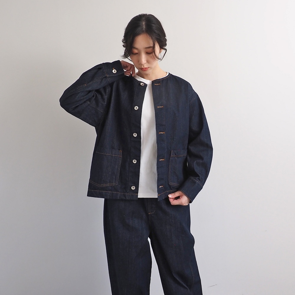 NARU(ナル) 12ozムラデニム ノーカラージャケット 666811 | all_items