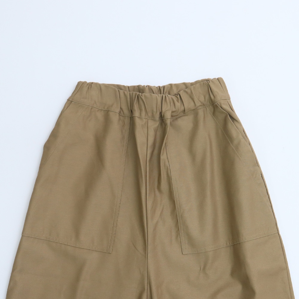 ムラ糸ミリタリーバックサテン クラフトパンツ　パンツの正面ディティール