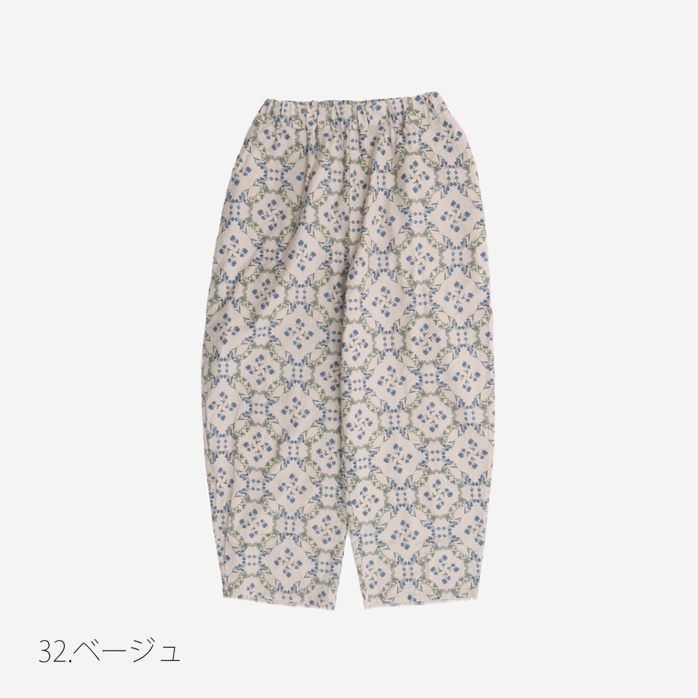 NARU(ナル) 20ビエラ起毛バイアス花柄 ロングエッグパンツ 6668201