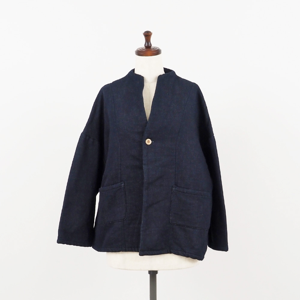ムラデニム裏起毛 ノッチジャケット　ジャケットの正面ディティール