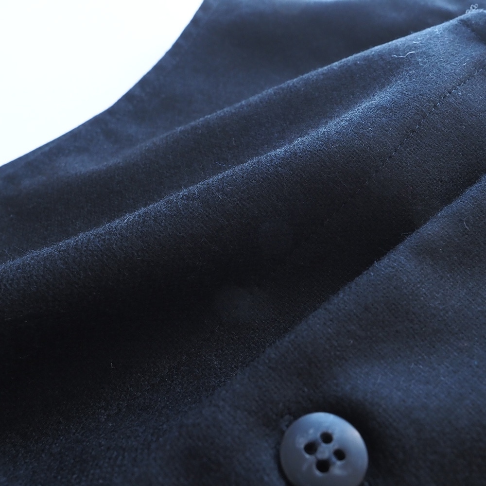 ウールリサイクルクロス ロングジレ ジレの素材のアップ